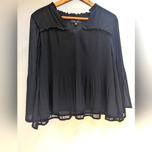 Laundry by Shelli Segal Los Angeles Black Oversize Blouse Size XS